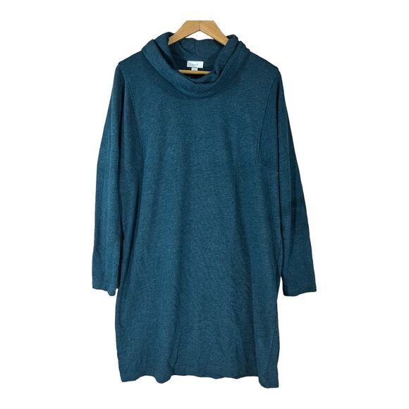 Pure J. Jill Sweater Dress Tunic Women's SIZE M MEDIUM Knit Green Cowl Neck - Picture 1 of 6